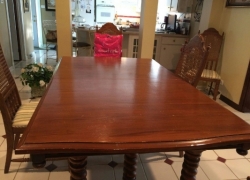 wooden table and chairs refinishing - before in Carol Stream, IL