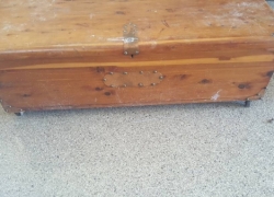 Wooden Antique Storage Chest Before Restoration - Furniture Medic in Carol stream, IL