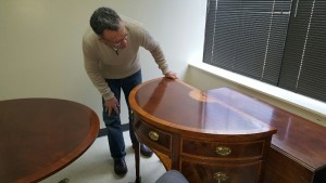 Furniture Medic team refinishing wood furniture in Carol Stream IL