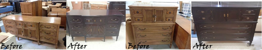 Before and after gallery for furniture restoration in Carol Stream IL