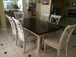 wooden table and chairs restoration - AFTER in Carol Stream, IL