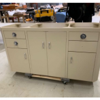 Furniture Medic by MasterCare Experts Fabricates Wooden Sink Cabinet to Match Old Metal Cabinet